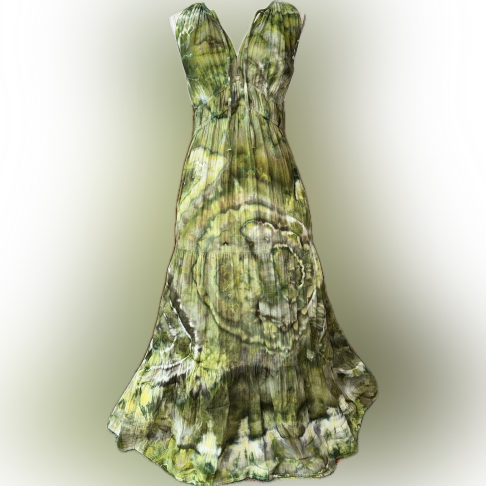 Old Navy Green Tie-Dye Maxi Dress